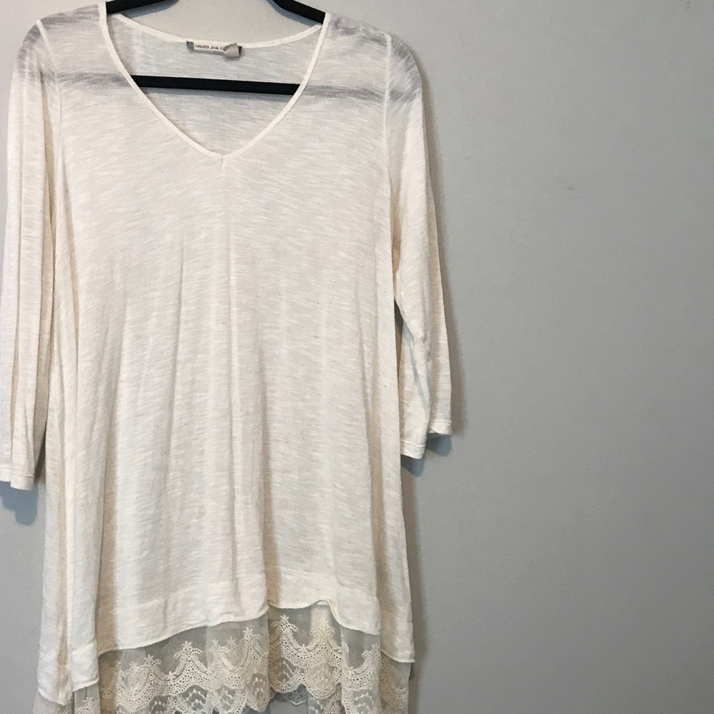 Chelsea & Violet | long sleeve cream tunic M